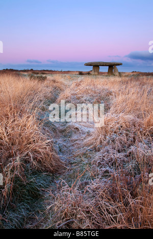Lanyon Quoit in frost cornwall Stockfoto
