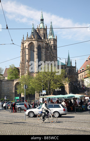 Erfurter Dom Domplatz Stockfoto