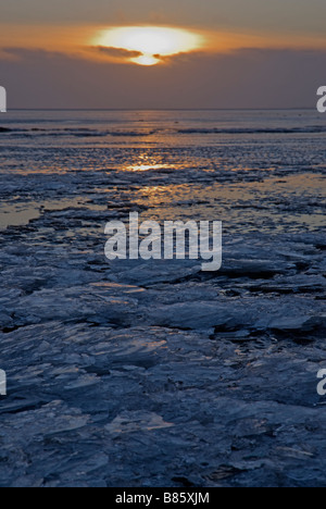 Eis am Solway Firth Stockfoto