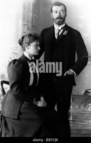 Nicholas II Alexandrowitsch und Alexandra Feodorowna Stockfoto