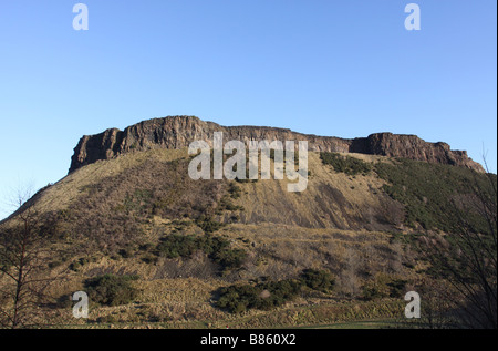 Salisbury Crags in Edinburgh Holyrood Park Januar 2009 Stockfoto