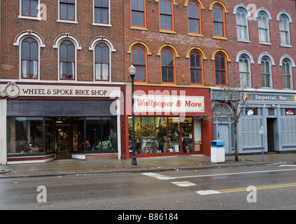 Ein Foto von der Innenstadt von Zanesville, Ohio Stockfoto