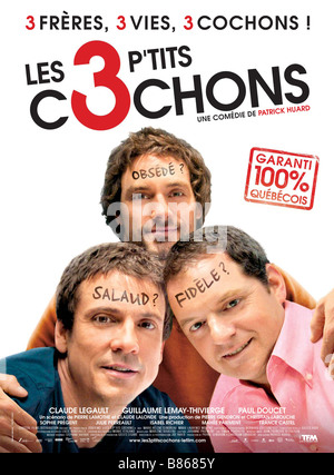 Les 3 p'tits Les Trois Cochons p'tits cochons/Les trois Petits cochons (2008) Kanada Affiche/Poster Claude Legault, Guillaume Lemay-Thivierge, Paul Doucet Regie: Patrick Huard Stockfoto