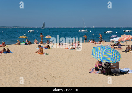 Strand, Arcachon, Gironde, Frankreich Stockfoto