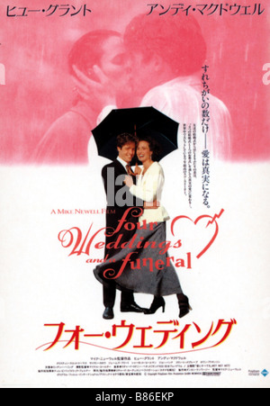 Vier Hochzeiten und ein Todesfall Großbritannien Jahr: 1994 Regie: Mike Newell Filmplakat (Japan) Stockfoto