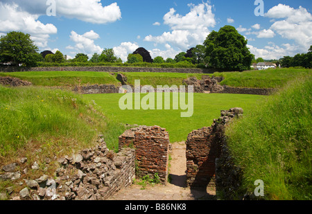 Ruinen des römischen Amphitheaters Caerleon Gwent Südwales UK Stockfoto