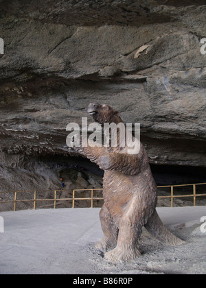 Modell eines Mylodon, ausgestorbenen Riesen Faultier Arten, Patagonien, Chile, Südamerika Stockfoto