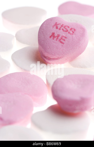 Valentines Tag Zuckerherz Isolated on White Background Stockfoto
