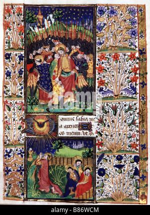 Manuskript von Stunden Rohan-Montauban: Christus, verhaftet zu werden, und das Gebet im Garten Gethsemane Stockfoto