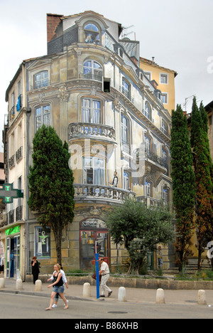 Trompe l ' oeil Wandgemälde auf Platz Edouard Adam, Montpellier, Frankreich, Europa Stockfoto