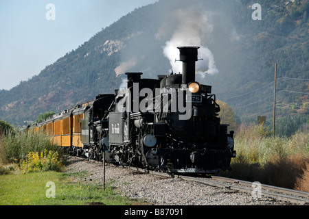 Durango Silverton Schmalspur Dampflok Colorado USA Stockfoto