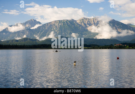 Rudern am Hopfensee Stockfoto