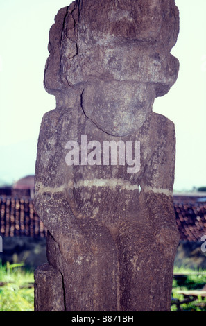 Präkolumbianische Stein Idol von Isla Zapatera im Museo San Francisco Museum in Granada, Nicaragua Stockfoto