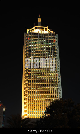 Das Dubai World Trade Centre bei Nacht Stockfoto