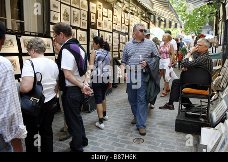 Rue du Trésor, Open-Kunst Galerie Street, Quebec Stadt, Quebec, Kanada Stockfoto