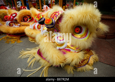 Teil der chinesischen Löwentanz anlässlich der Lunar New Year in Central, Hongkong. Stockfoto