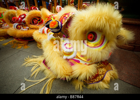 Teil der chinesischen Löwentanz anlässlich der Lunar New Year in Central, Hongkong. Stockfoto