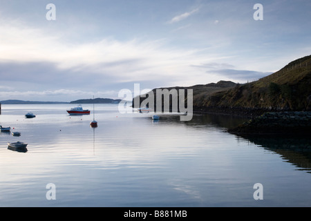 Ansicht von Tarbert Bucht in Harris, Schottland. UK Stockfoto