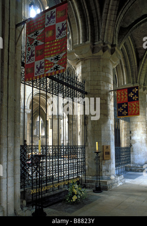 Grab von Katharina von Aragon, in der Kathedrale von Peterborough, Cambridgeshire England Großbritannien Stockfoto