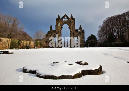 Gisborough Priory im Winter Tees Valley Cleveland North East England Stockfoto