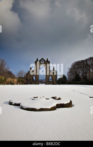 Gisborough Priory im Winter Tees Valley Cleveland North East England Stockfoto