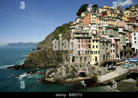 Riomaggiore Cinque Terre, Ligurien, Italien Stockfoto