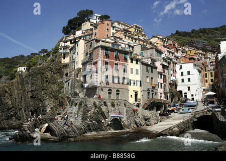 Riomaggiore Cinque Terre, Ligurien, Italien Stockfoto