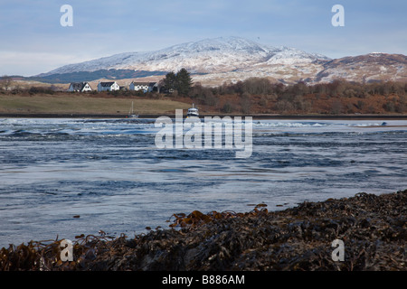 Fällt der Lora Connel Bridge. Loch Etive, Schottland Stockfoto