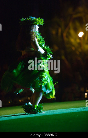 Tänzerinnen bei der alten Lahaina Luau, Lahaina, Maui, Hawaii Stockfoto