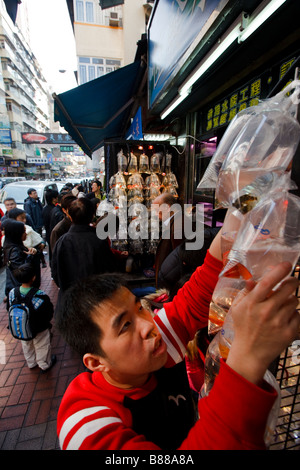 Tung Choi Street [auch bekannt als 'Fish Street'] in Mongkok, Hongkong befindet. Stockfoto