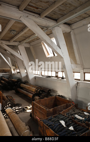 Euskirchen, Dependance Tuchfabrik Müller, LVR-Industriemuseum, 2. Restaurierungswerkstätten, Dachlonstruktion Stockfoto