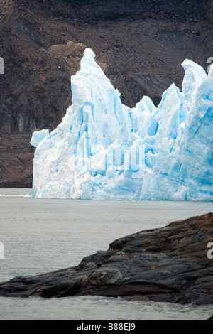 Grey Gletscher angesehen vom Lago Grey, Torres del Paine, Chile Stockfoto