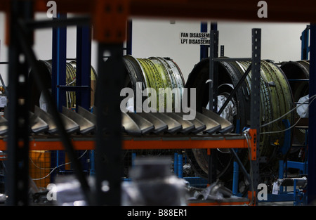 CF6-50 Gasturbinen bei einer Wartung Facilty bei der Überholung. Stockfoto