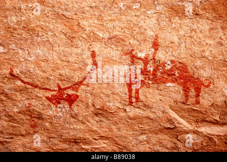 Felsmalereien in Wan Traghit Stockfoto