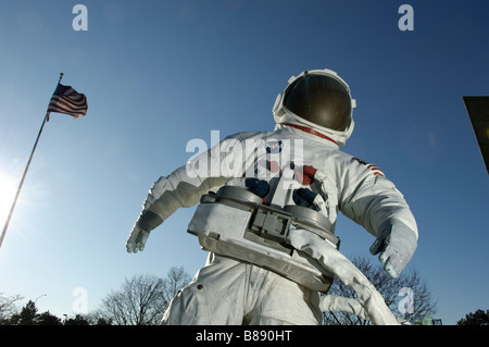 Astronaut Skulptur außerhalb der Gerald-R.-Ford-Museum in Grand Rapids Michigan USA. Stockfoto