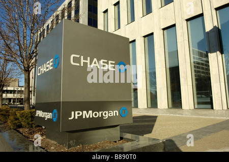 JP Morgan Chase Bank Gebäude und Zeichen in Grand Rapids Michigan USA Stockfoto