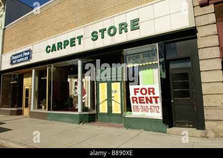 Geschlossene Teppichhaus in Ionien Michigan USA Stockfoto