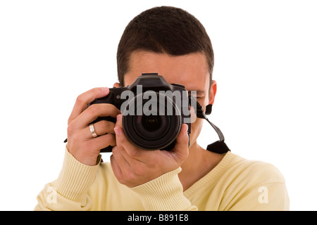 Junge Fotografen fotografieren mit ist Kamera Stockfoto