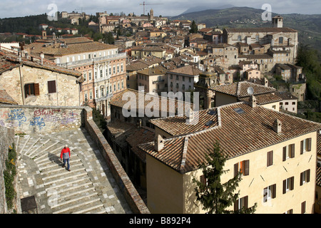 Blick vom Porta Sole, Perugia, Umbrien, Italien Stockfoto