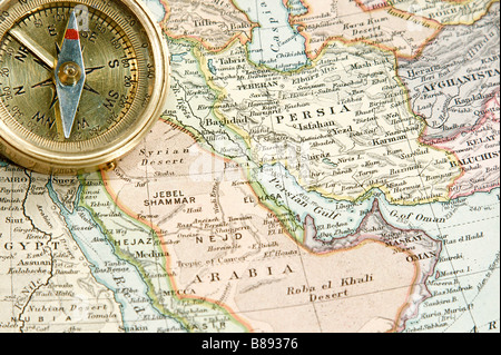 Jahrgang 1907 Copyright abgelaufen Karte von Europa und Asien Stockfoto