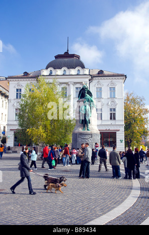 Die Preseren-Platz in Ljubljana Slowenien Stockfoto