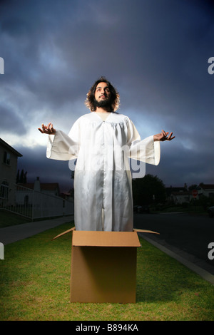 Jesus im Feld Stockfoto