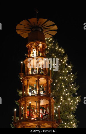 Dresden - Markt Weihnachtsbaum Stockfoto