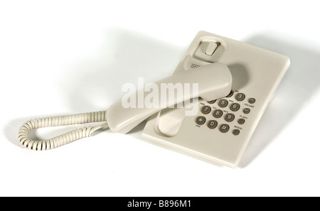 Schmutzige staubigen Telefon Tastatur Fax Business-Kommunikation in der Nähe in der Nähe bis kommunizieren miteinander verbundene Computer-Age-Konzept Stockfoto