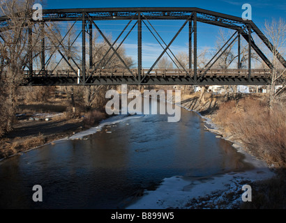Eisenbrücke über den Truckee River im Wadsworth Nevada Stockfoto