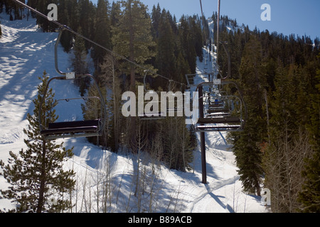 Olympic Valley, Kalifornien; Skilift Stockfoto