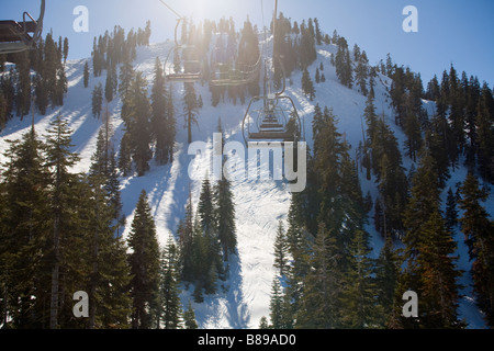 Olympic Valley, Kalifornien; Skilift Stockfoto