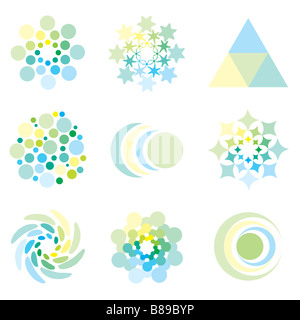 Icon Design-Elemente in illustrierten blasse Pastellfarben Stockfoto