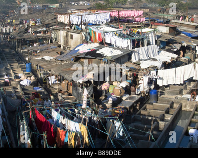 Wäsche und Wäsche Arbeiter, Mumbai, Indien Stockfoto