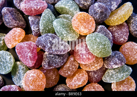 Eine Auswahl an Obst Pastillen Stockfoto